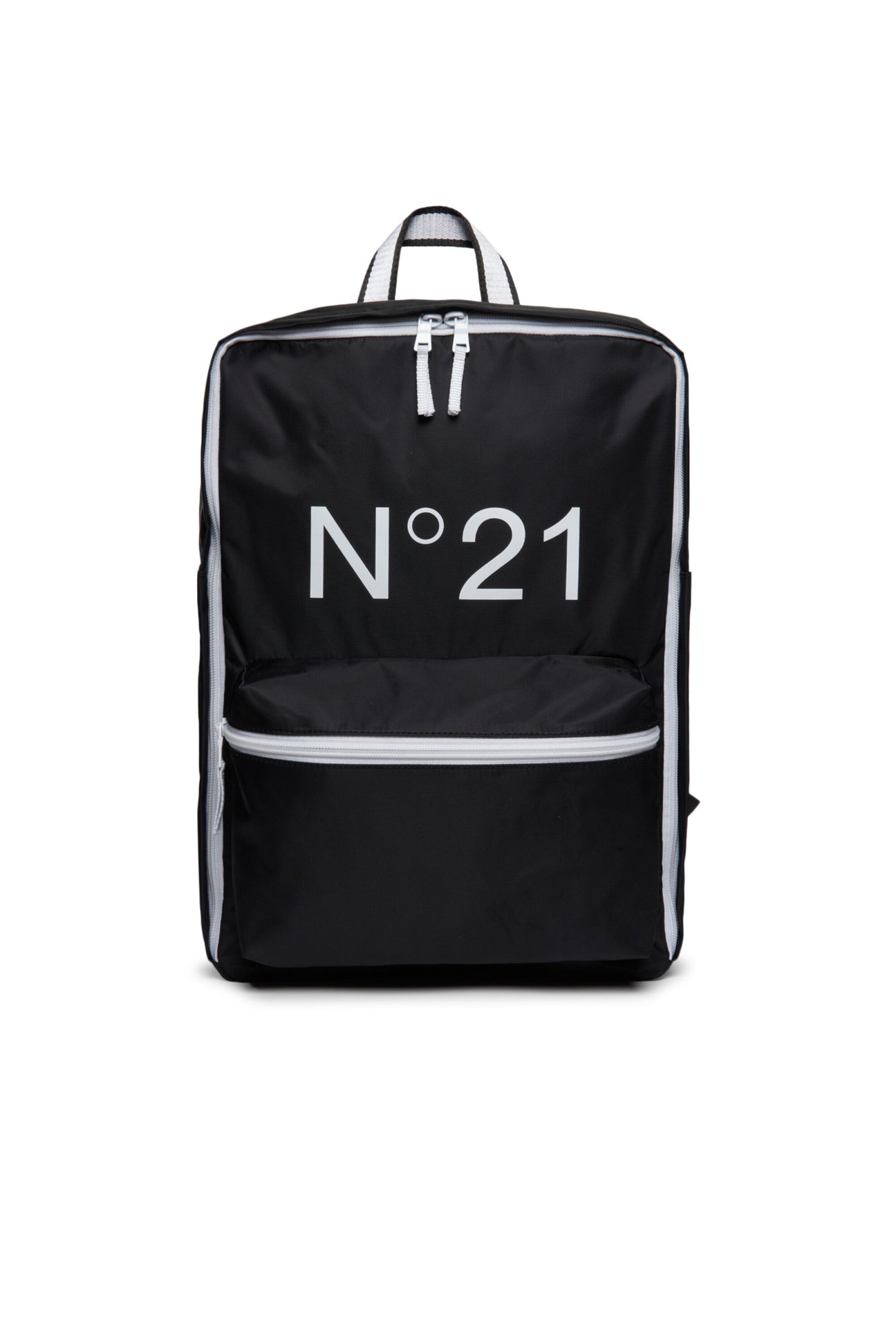 Black backpack with zip fastening and logo 