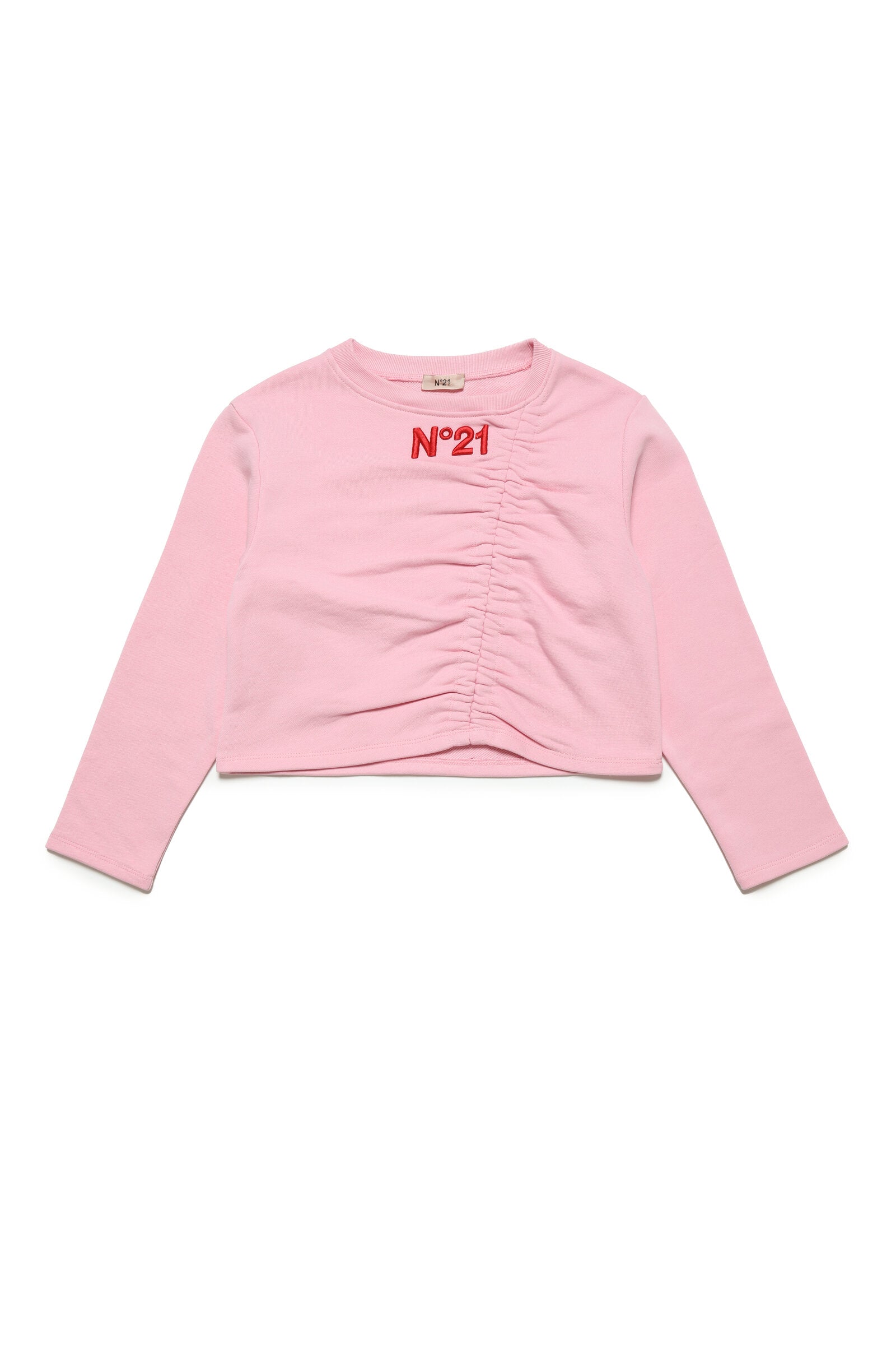 N°21 girl cotton crew-neck cropped sweatshirt | BRAVE KID